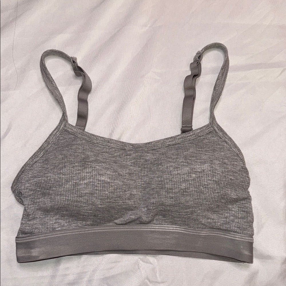 SHEIN Light Grey Scoop Neck Padded Bralette